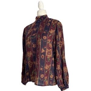 Christian Dior Blouse top Burgundy Red Regency Wool